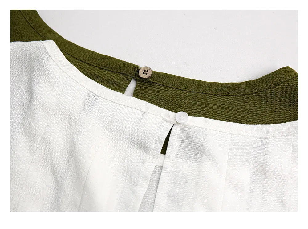 Linen Sleeveless Pleated Fashion Vest